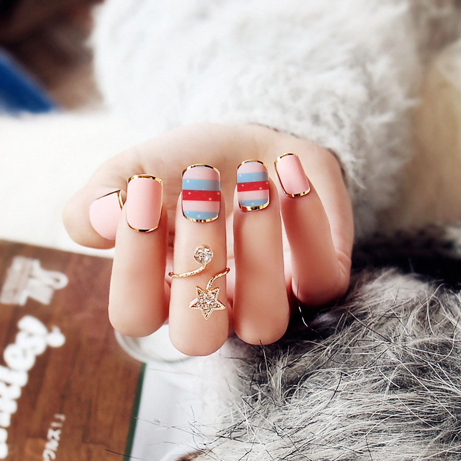 

10pcs Christmas Nail Stickers Decals Adhesive Wraps Diy Fingernail Art Decoration Home Salon Replacement Clear Pattern Bright