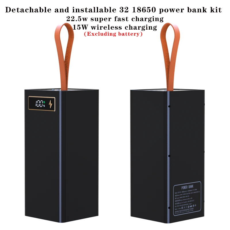 علبة بطارية 32 خلية 18650، علبة بنك الطاقة، شحن سريع للغاية DIY، بنك طاقة محمول، علبة شحن، شحن لاسلكي