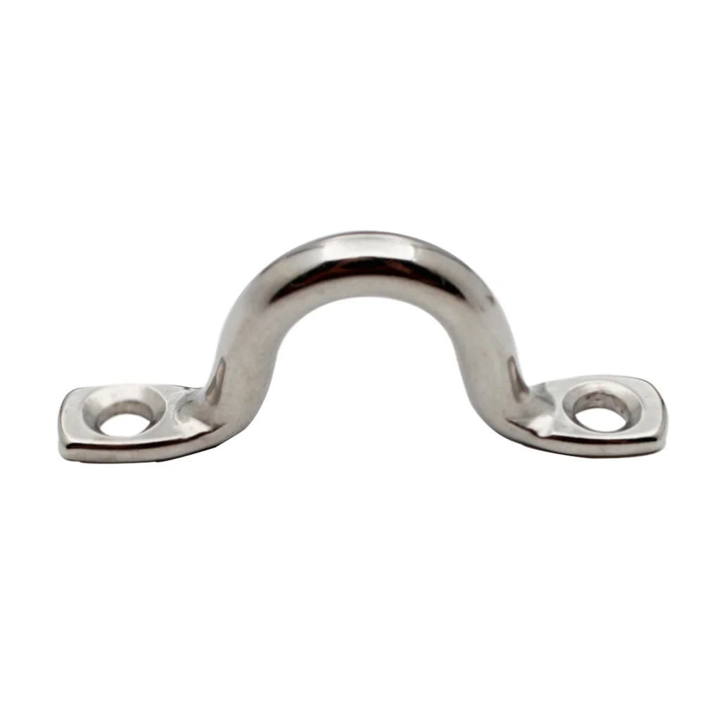 

15 Pcs Boat Handle Saddle Clip Stainless Steel Staple Ring Hook Bimini Pad Eye Loop Plate Handles
