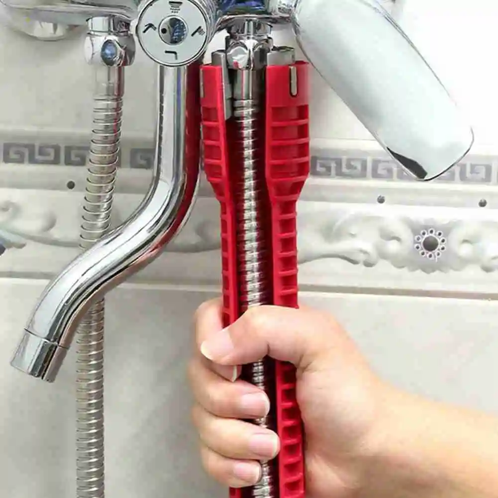 8 In 1 Anti-slip Kitchen Repair Plumbing Tool Flume Wrench Sink Faucet Key Plumbing Pipe Wrench Bathroom Wrenches Tool Sets