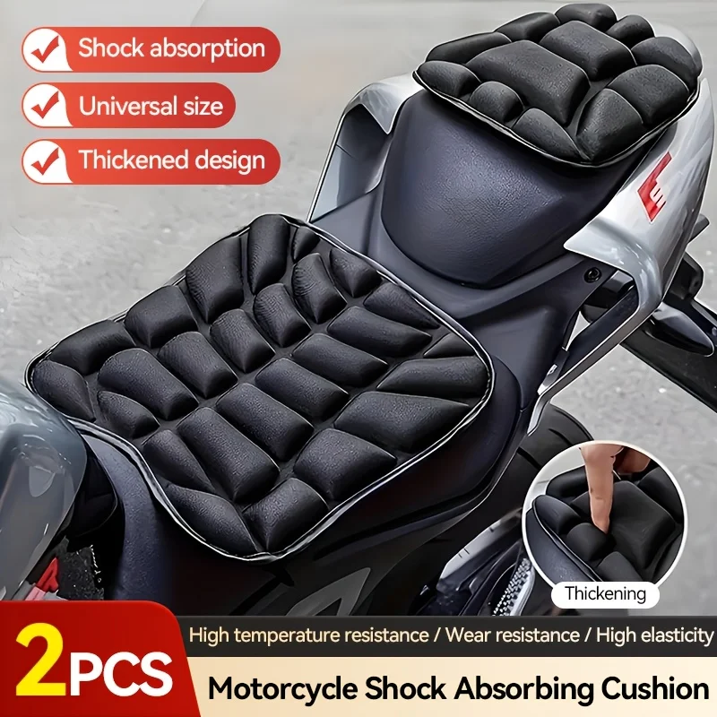 

Set of 2 Motorcycle Seats: Large and Small 3D Seats Made of Breathable, UV-resistant EVA Material. Universal Fit,