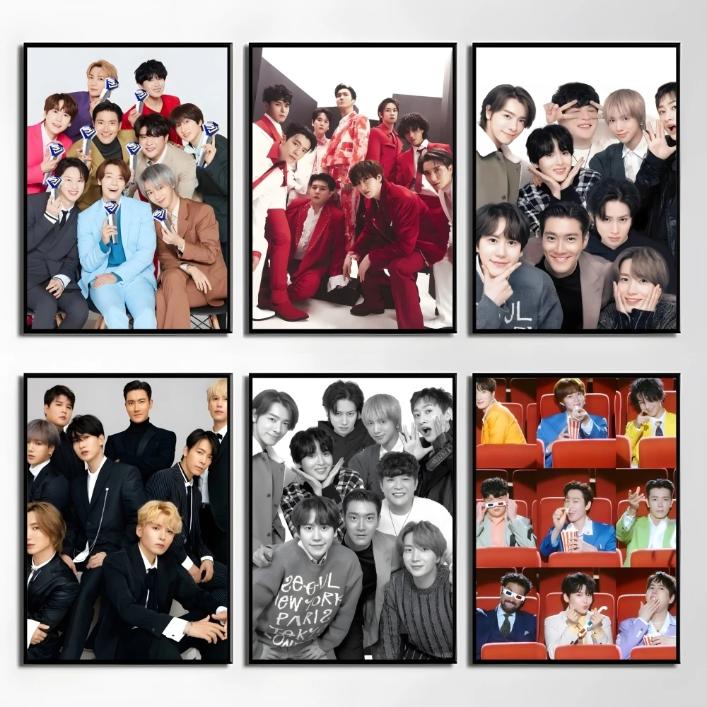 

Kpop Band S-Super Junior Poster Elegant And Affordable Wall Art Stickers For Dormitory Living Room And Bedroom Spaces