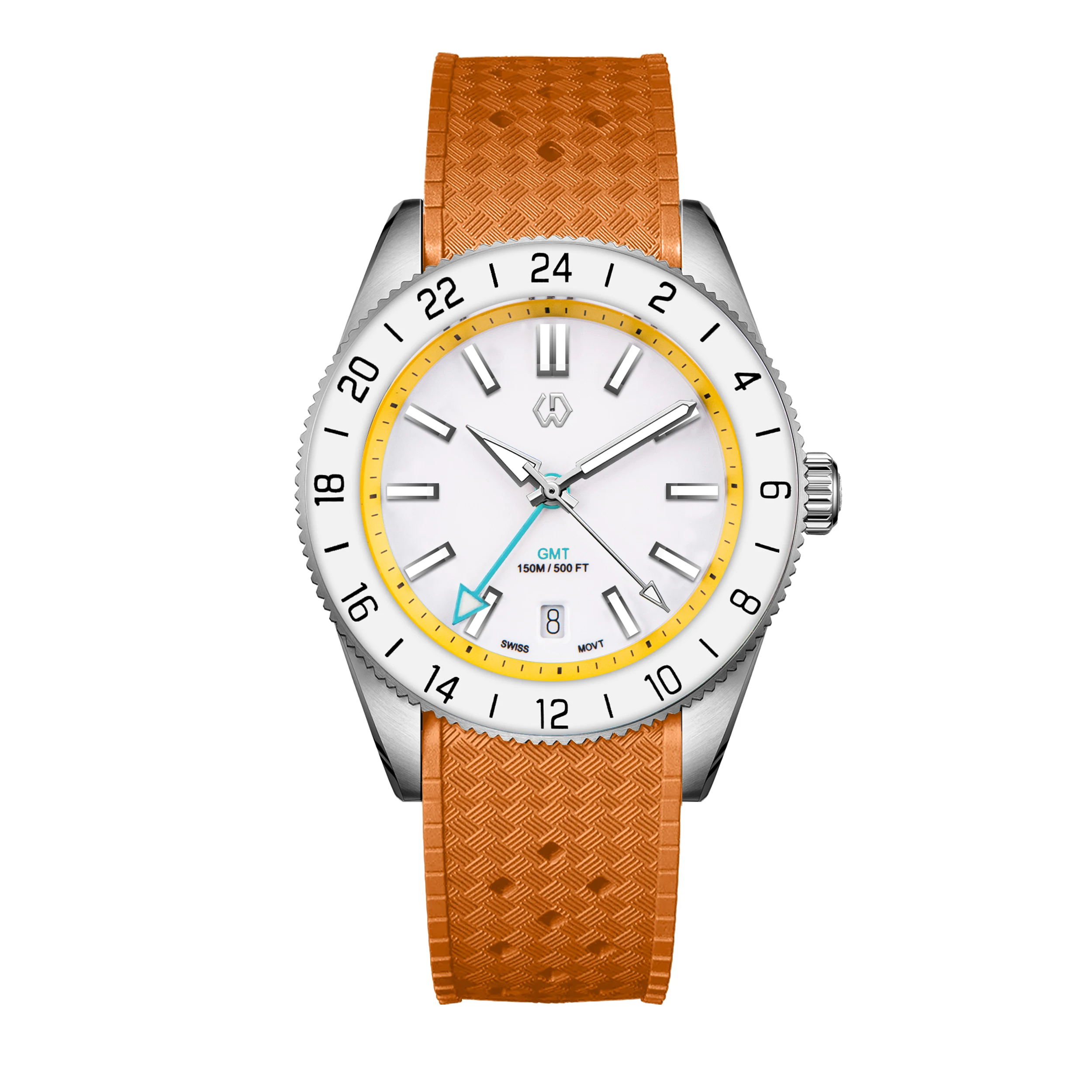 WSD9025 Comes With Rubber Man's Automatic Watch Quartz Swiss Movement BGW9 Luminous Bezel 4-Pin GMT 150 Meters Waterproof Diving