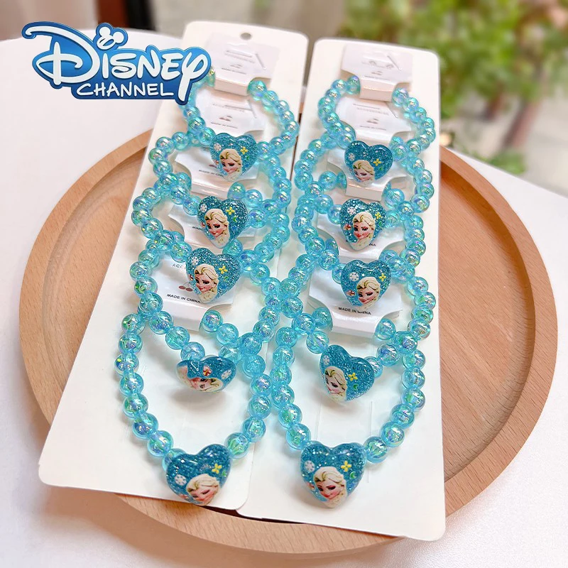 New Disney Kid Bracelet Cartoon Princess Elsa Bracelet Jewelry Girl Student Cute Cartoon Crystal Beaded Bracelet Birthday Gift