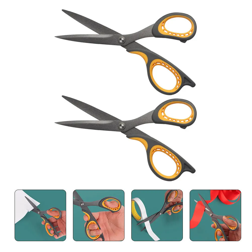 

Набор из 2 ножниц с покрытием, универсальные, с антипригарным слоем, для рукоделия, для студентов и взрослых, для DIY проектов, работы с бумагой, фотографиями, тканью, эргономичные