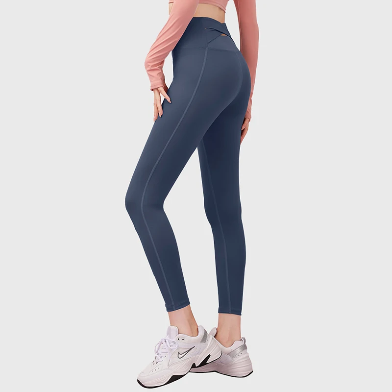 Pantalon de yoga élastique taille haute pour femme, leggings croisés dans le dos, leggings sans couture, levage de la hanche, leggings de sport