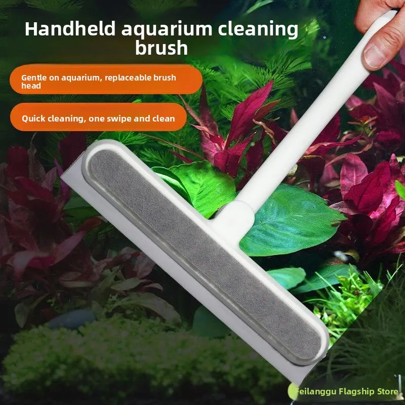 

Щетка с длинной ручкой, двусторонняя, для чистки аквариумов, не повреждающая стекло, инструмент для удаления водорослей, оборудование для чистки аквариумов для домашних животных