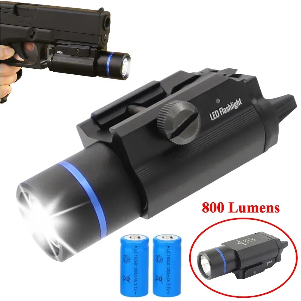 800 LM Metal Tactical Hanging Flshlight Gun Light LED Strobe Scout Lamp Fit 20mm Rail for Glock 17 Airsoft Rifle Outdoor Hunting