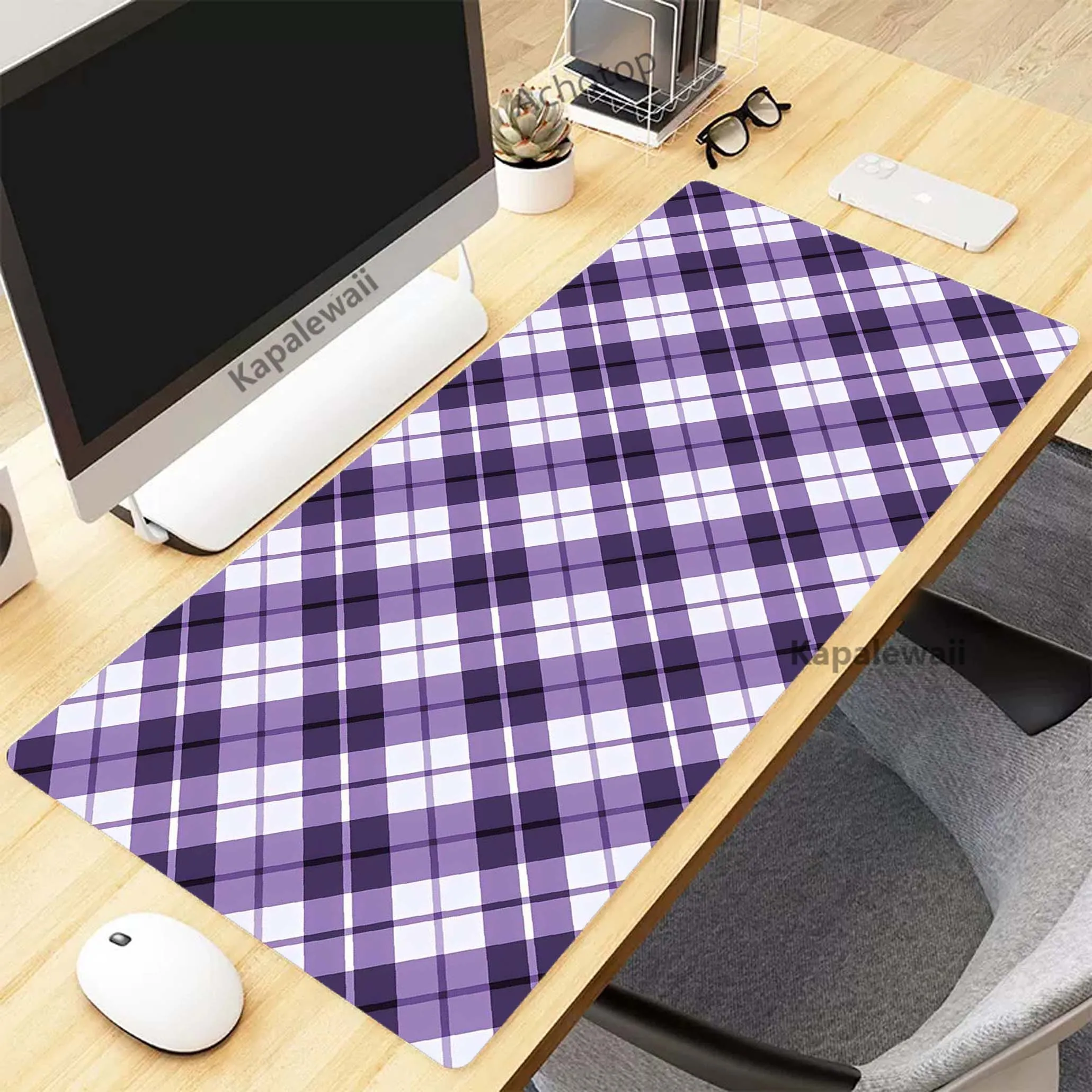 Plaids Artistic Personality Simplicity Large Mousepad XXL Office Mouse Pad Gaming Carpet Pink Mouse Mat Game Keyboard Pads 90x40