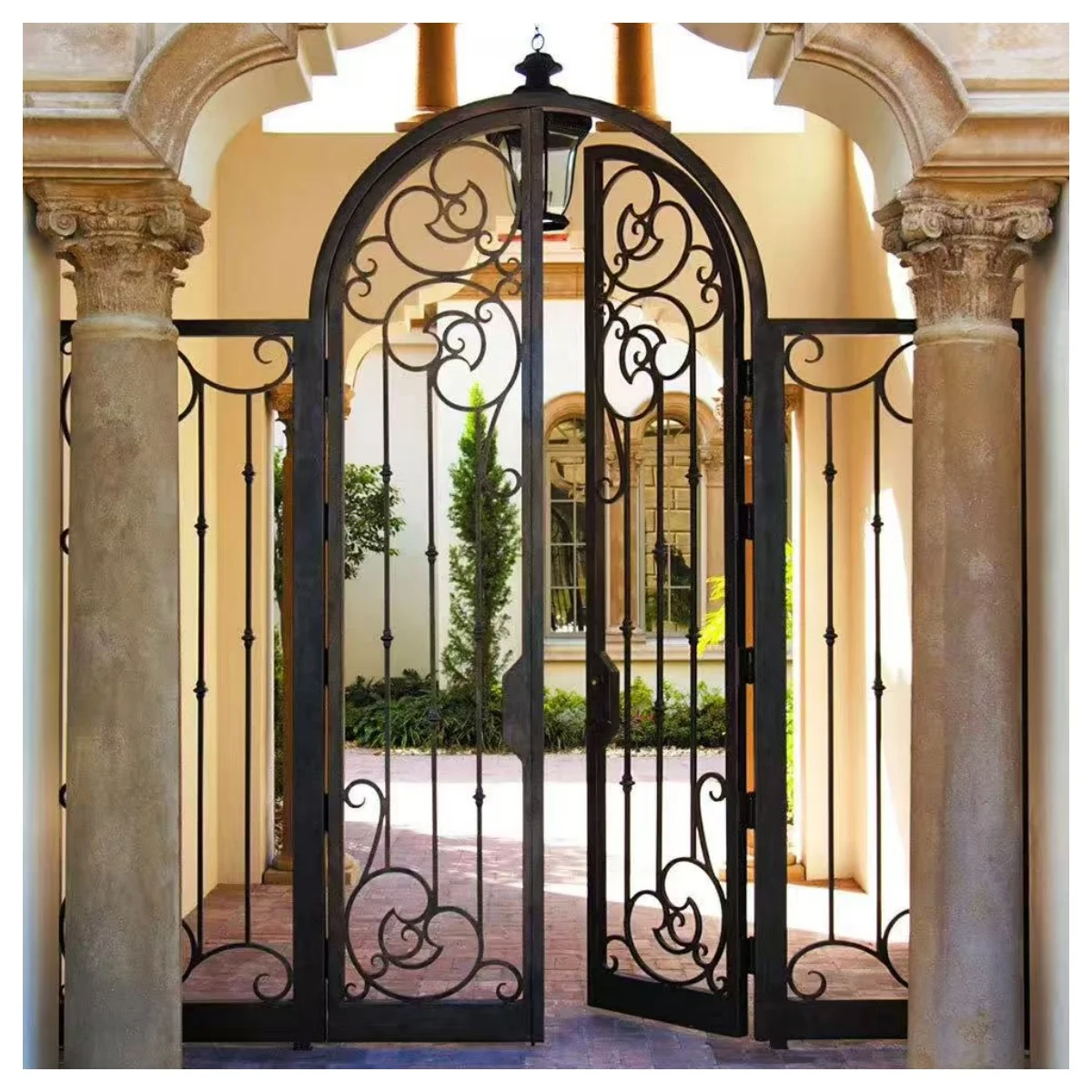 Luxury Home Garden Wrought Iron Gate Design For Sale
