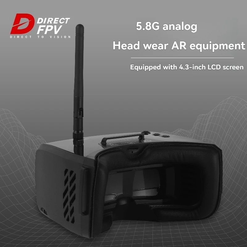

DirectFPV Goggles FOX Black Analog Video Glasses Entry Level for Drone FPV System