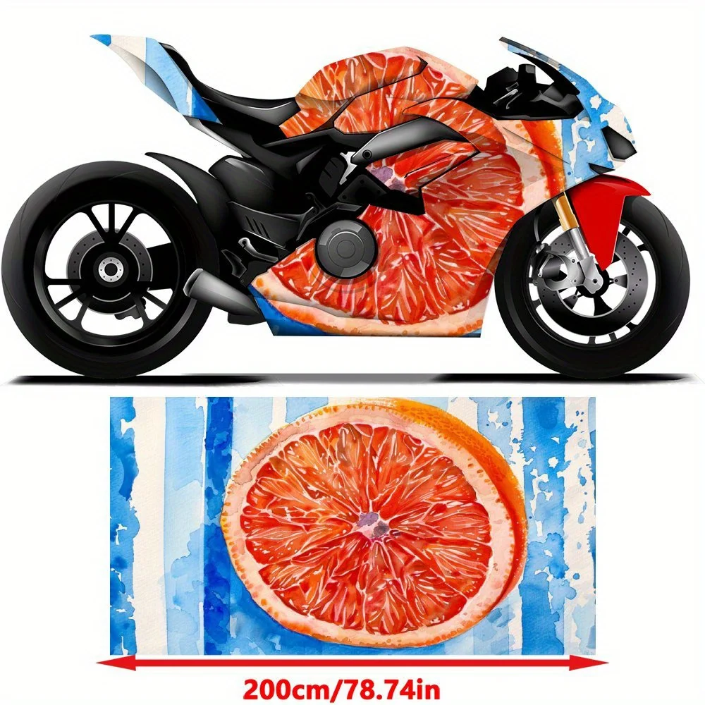 Orange Motorcycle Self-Adhesive PVC Vinyl Wraps Sticker, Good-Looking, Durable and Waterproof, No Bubble Design, Worth Having|An