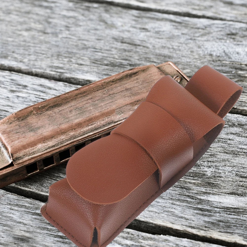 

2 Pcs Harmonica Case Fake Holder Bag Flute Storage Musical Instrument Pouch