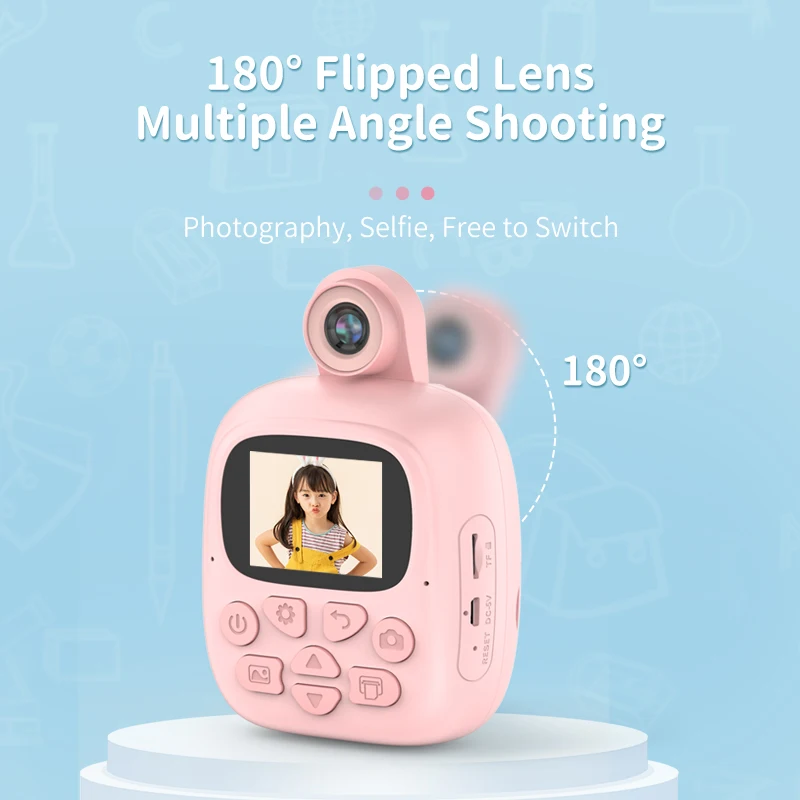 Appareil photo numérique HD pour enfants, impression instantanée, impression thermique, caméra vidéo pour enfants, jouets photo pour garçons et filles