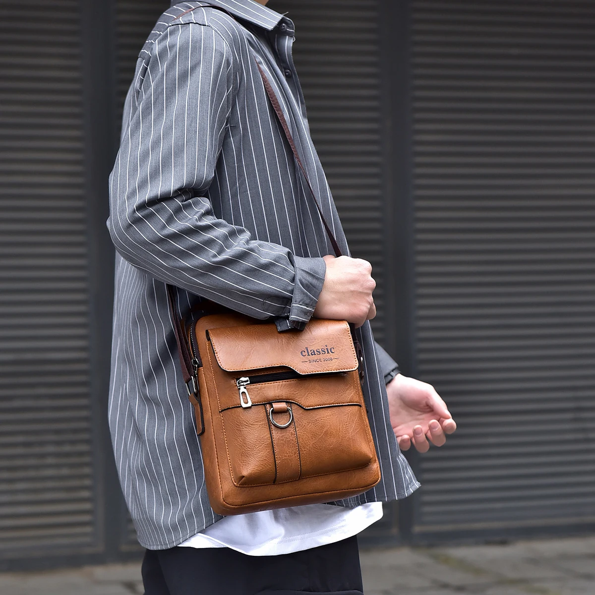 Men's messenger bag, high-end men's shoulder bag, retro business backpack, men's bag, casual shoulder bag, shoulder bag