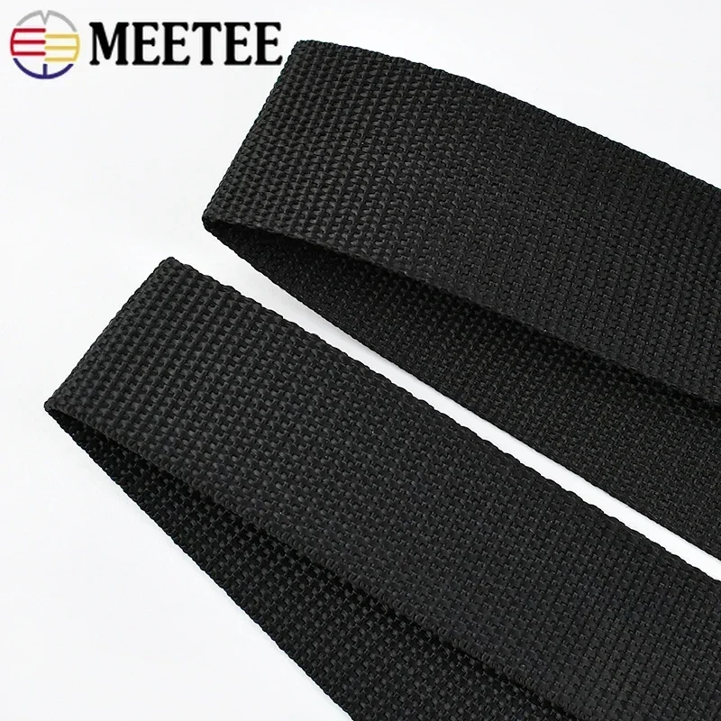 5/10Meters Black Polyester Webbing Band for Strap Backpack Pet Collar Ribbon Tapes DIY Belt Bag Garment Bias Binding Accessory