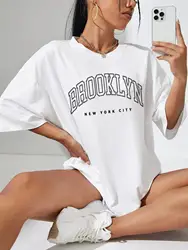 Brooklyn, New York City Printed Tshirts Women Fashion Cotton Comfortable Tops O-Neck Casual Tee Shirtsummer Sports T-Shirts