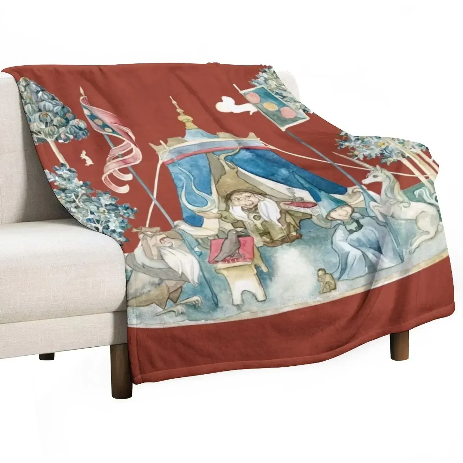 The Last Unicorn - Two Sides of Magic medieval design Throw Blanket Thins Luxury Flannel Fabric Luxury St Blankets