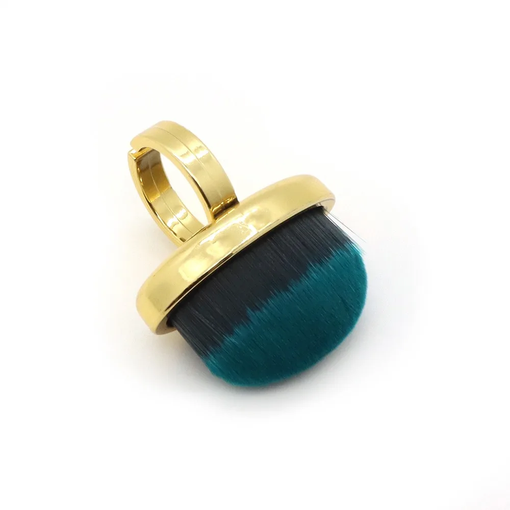 Soft Bristle Finger Ring Type Nail Prep Dust Brush Quick Dust Removal Lightweight Nail Art Tool Dense Bristles Compact