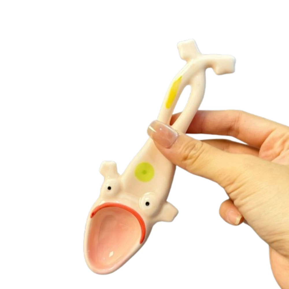 

Funny Creative Ugly Frog Spoon Cute Under Glaze Color Coffee Spoon Hangable Long Handle Stirring Spoon Party