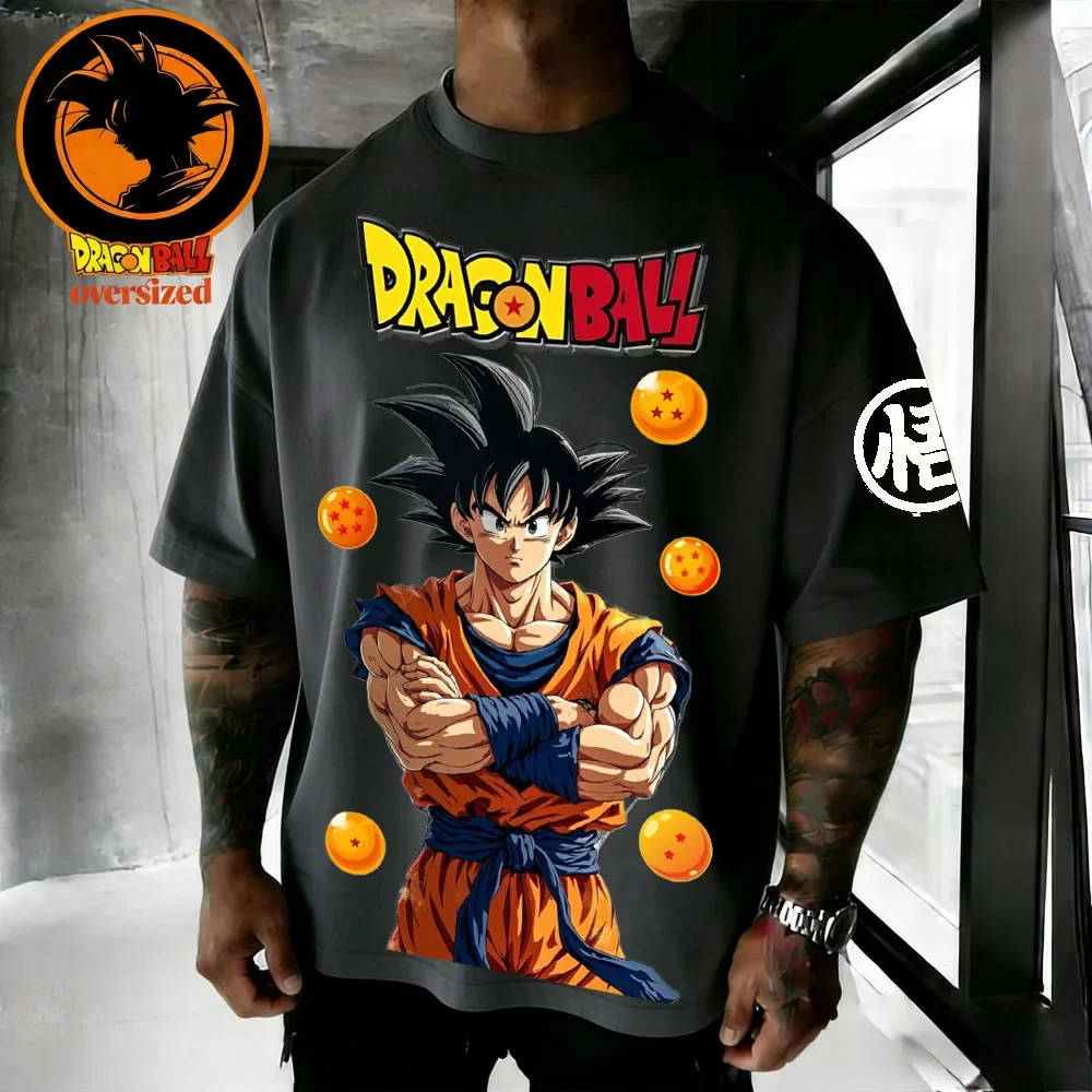 2026 Summer Fashion Dragon Ball Son Goku Retro High-quality Men's Oversized T-shirt Family Unisex Children Casual Short Sleeves