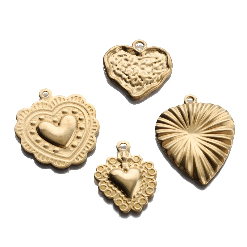 10PCS Handmade Sacre Heart Shape Charms Raw Brass Pendants For Diy Necklace Bracelet Earrings Jewelry Making Crafts Accessories