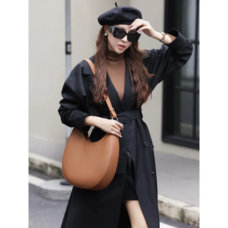 

Crescent Half-Moon Single Shoulder Underarm Genuine Leather bags for women Crossbody high quality the Tote Bag sac a mains femme