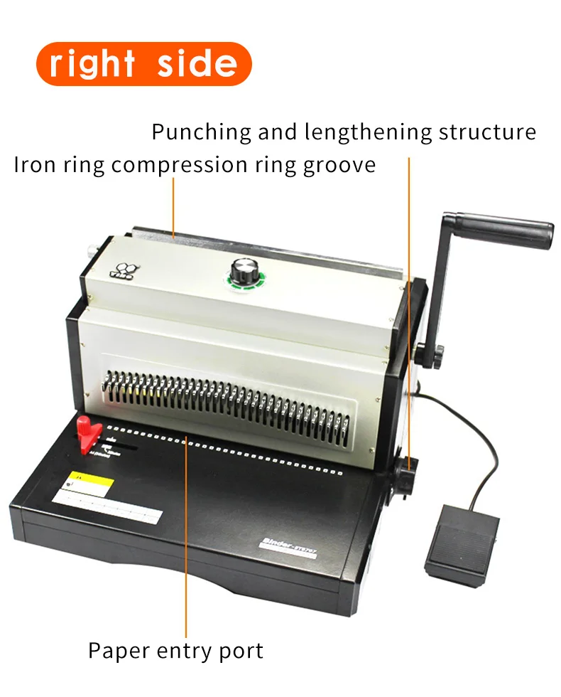 ET8707 Cheap Price Desktop A4 B5 Letter Size Wire 3:1 Punch & Bind Book Binding Machine