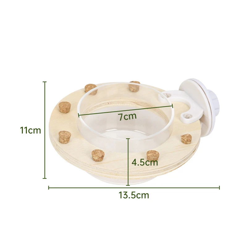 Bird Parrots Feeding Bowl with Cork Stopper Toys Chew Toys Transparent Bowl Plastic Food Cup For Cage Hanging Seed Water Feeder 6