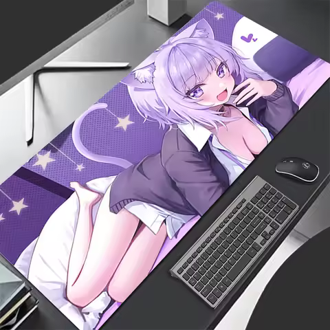 Mousepad Computer Gaming Accessories Keyboard Pad Office PC H-hololive Nekomata Okayu Rubber Mouse Pad Decoracion Desk Mouse Mat