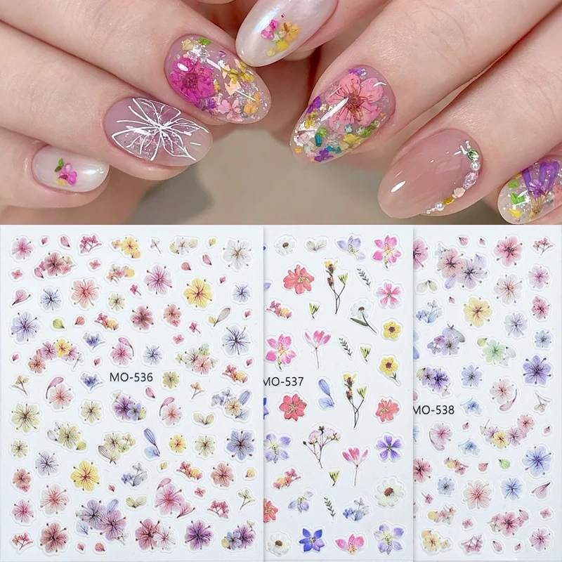 여름 꽃 네일 스티커 DiY 접착제 네일 데칼 네일 용품 손톱 용 슬라이더 손톱에 누르기 손톱 제품