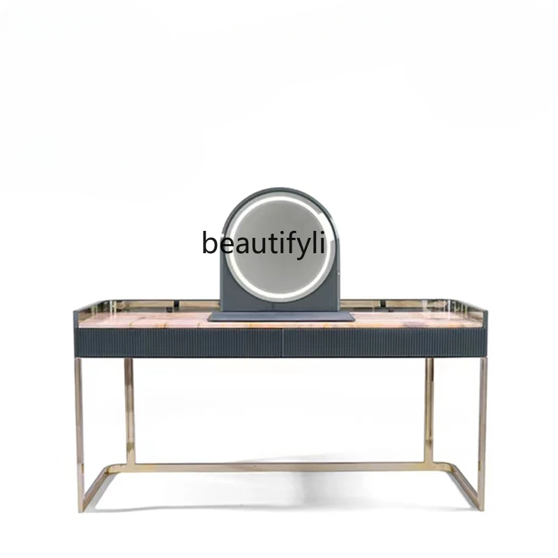 Italian Mild Luxury Marble Dressing Table Home Bedroom Modern Minimalist Makeup Table