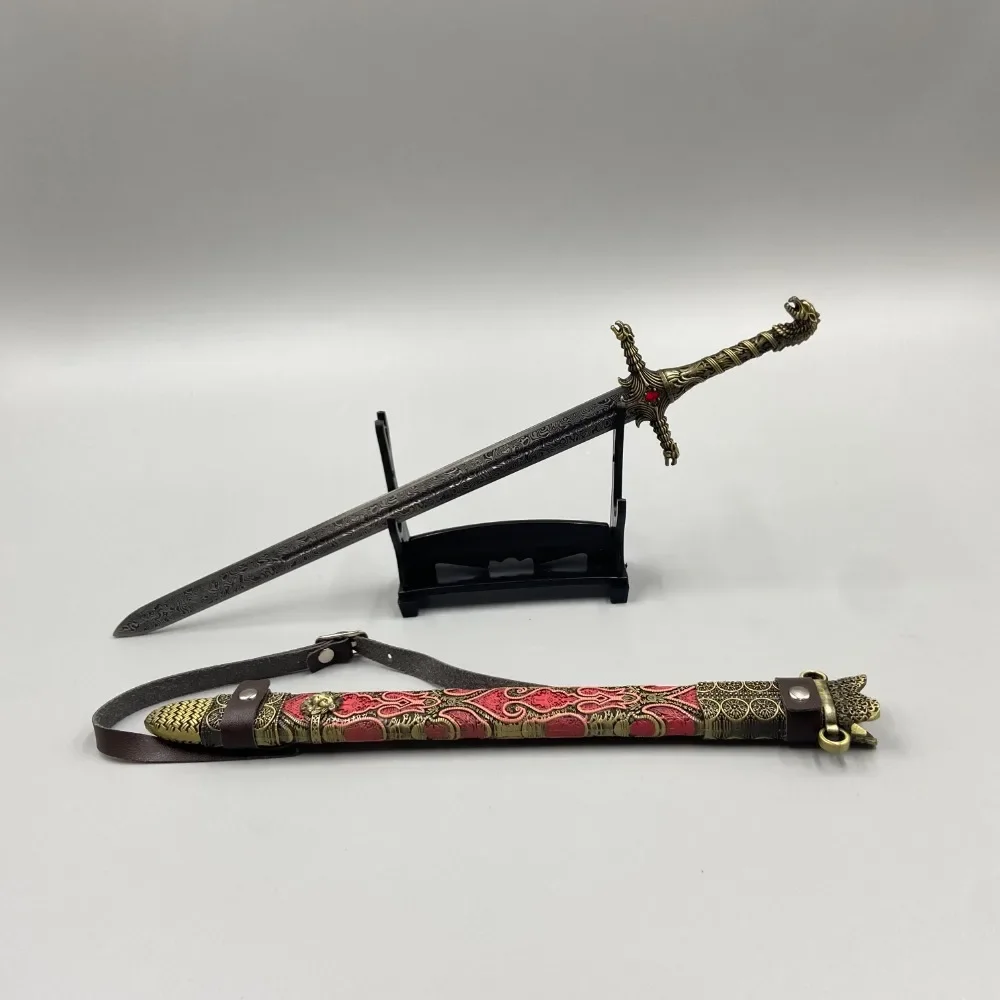 30cm Oathkeeper średniowieczna broń miecz stal valyrska filmy urządzenia peryferyjne do telewizora metalowe ozdoby miecz samurajski broń Model prezenty zabawki