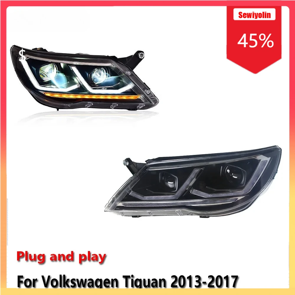 

Car LED Headlight Automobile Parts For Volkswagen Tiguan 2013-2017 Fog DRL Brake Turn Signal Lamp Plug and Play