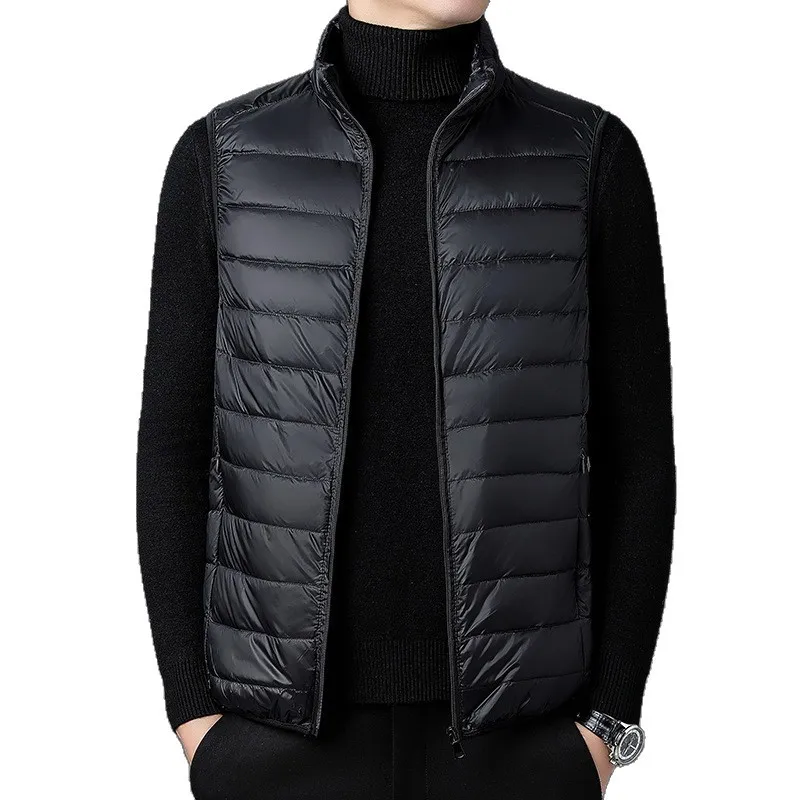 سترة رجالية كاجوال من القطن مقاس كبير سترة شتوية دافئة فضفاضة بدون أكمام لأزياء الخريف والشتاء #5