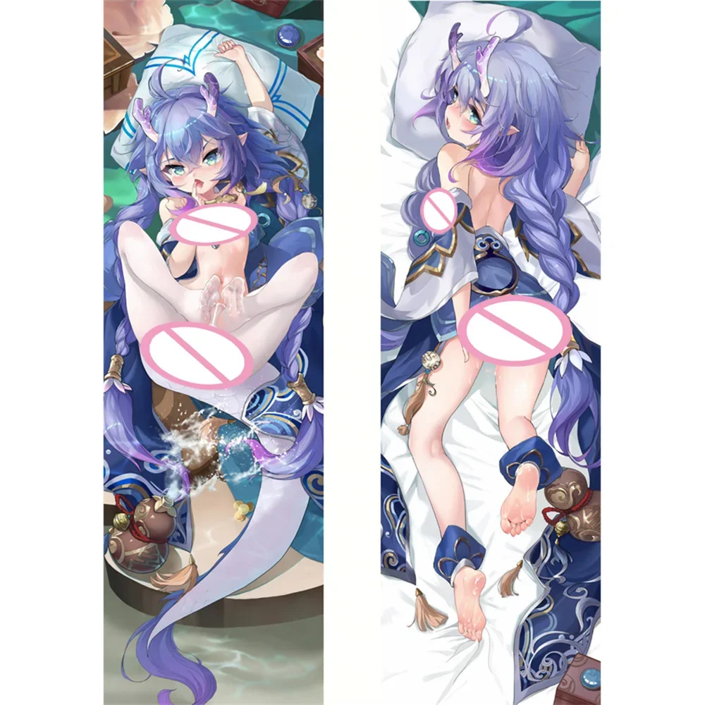 New Pattern Anime Honkai: Star Rail Bailu Dakimakura Hugging Body Decor Soft Cover Throw Pillowcase 2-Side Print