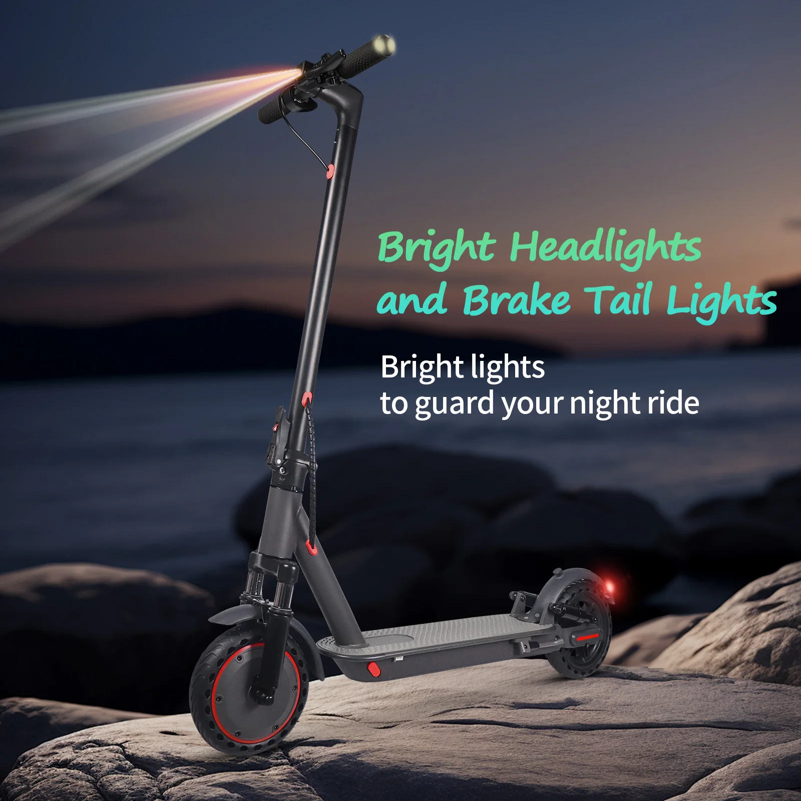 AOVOPRO HP07 Intelligenter Elektroroller 36V 10,5Ah 35KM Reichweite 8,5 Zoll Stoßdämpfung Blinker Doppelte Scheibenbremsen App-Steuerung E-Scooter – Detail 16