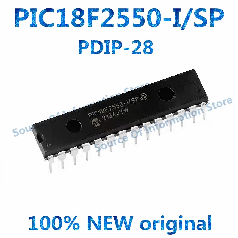 

PIC18F2550-I/SP PDIP-28 High Performance Enhanced Flash USB Microcontroller 100% New