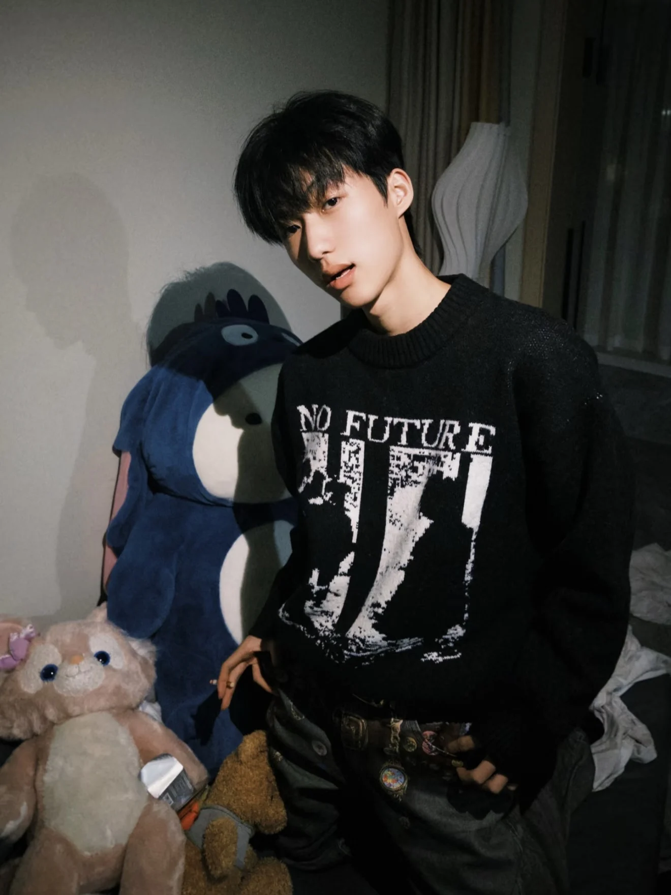 

American Retro Motto Pattern Knitted round Ne Long Sve Sweater ex Lazy Sle Autumn Winter Warm Casual Knitwear