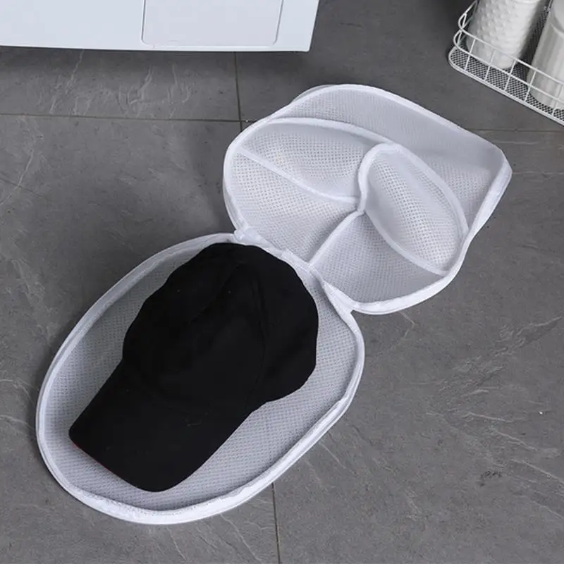 1/2 pz cappello Wash Protector berretto da Baseball Cleaner sacchetto della biancheria sacchetto del cappello di lavaggio lavatrice borsa a rete forniture per la pulizia della casa