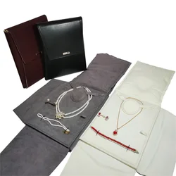 Portable Square Double Open Jewelry Roll Storage Travel Earrings Necklace Ring Container Storage