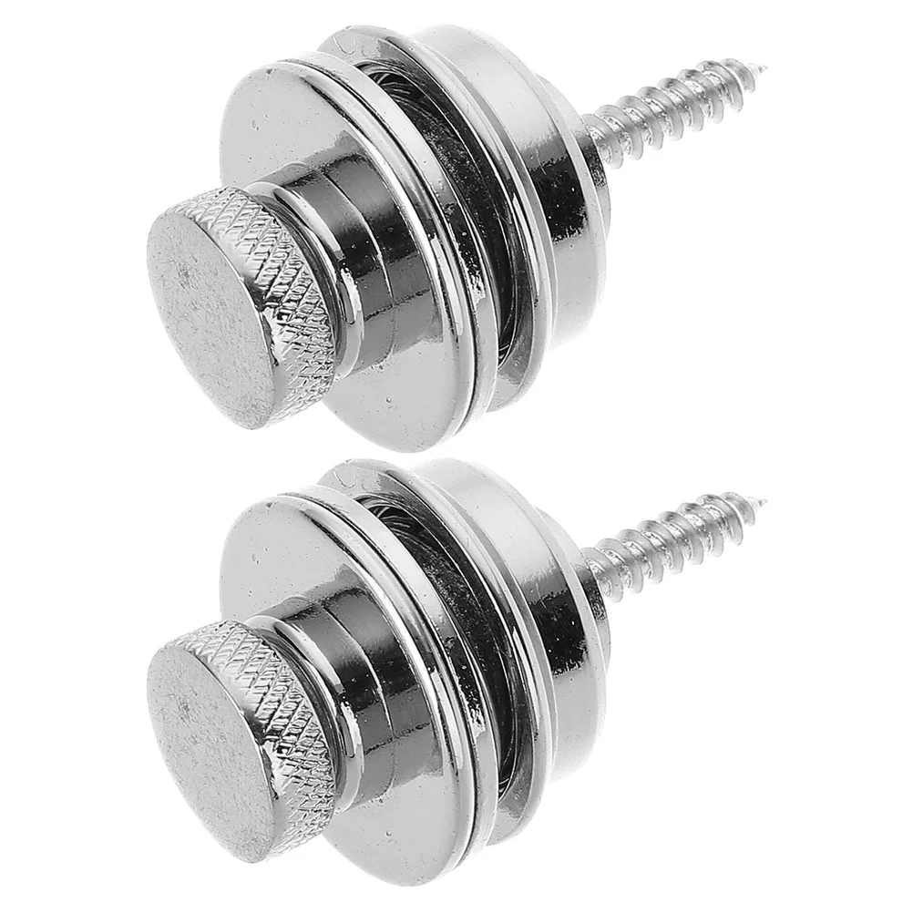 

2 Pcs Holder Guitar Strap Buckle Electric Anti-off Button with Nails Straps Buttons Hooks