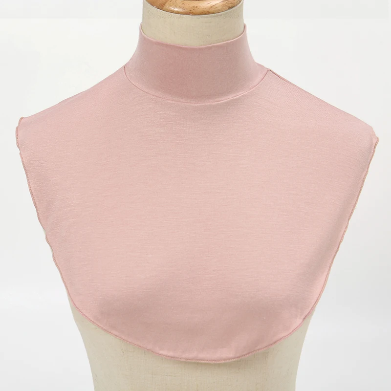 Winter Modal High Neck Gefälschte Kragen Frauen Einfarbig Mode Warme Abnehmbare Kragen Elastische Jersey Rollkragen – Detail 13