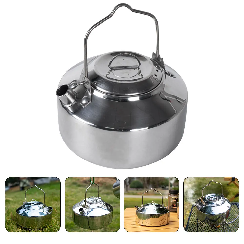 

Portable Water Convenient Water Pot Stainless Steel Stovetop Tea Pot For Camping Outdoor Kitchen Use Coffee Heater