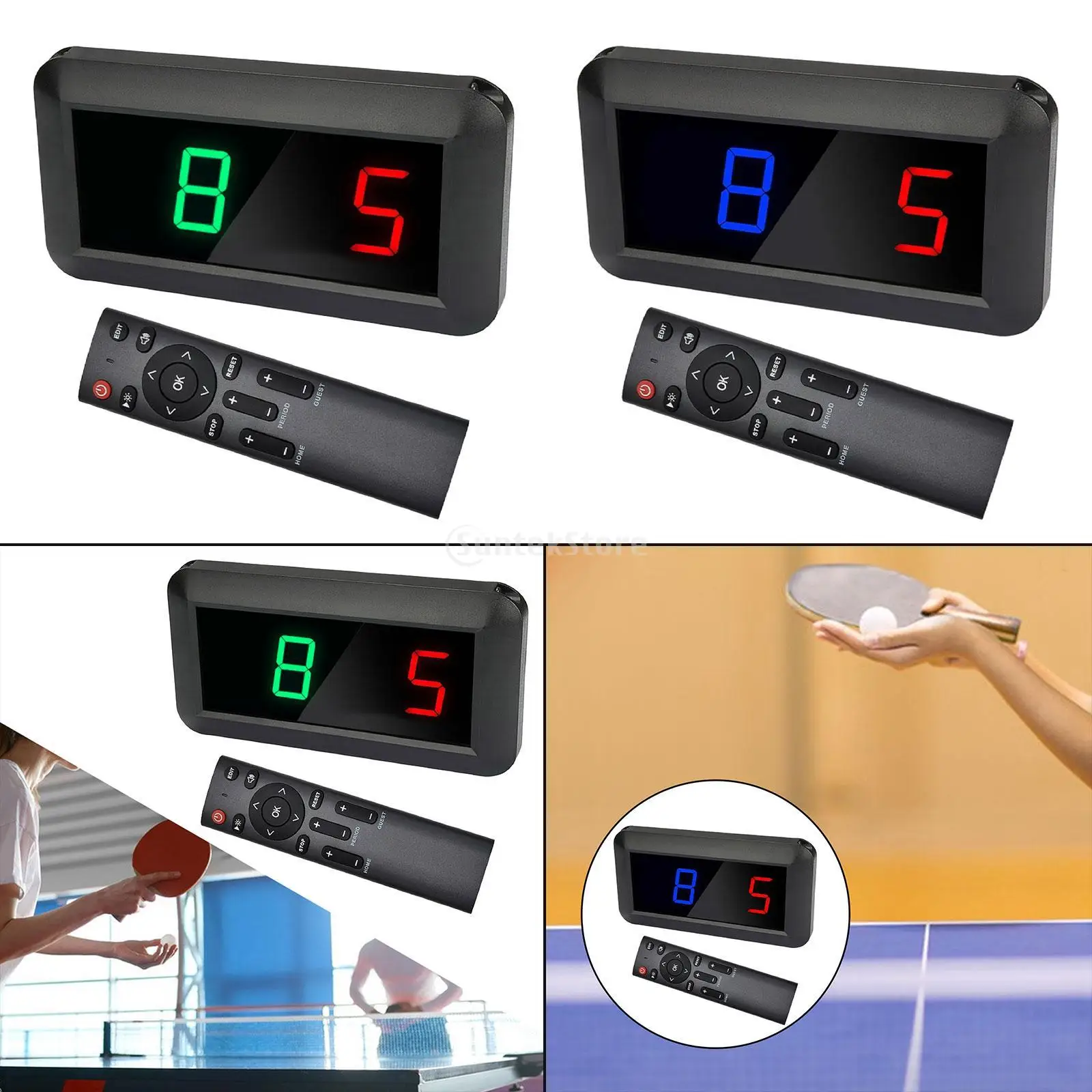 

Electronic Scoreboard Tabletop Score Keeper with Remote Control for Basketball Soccer Volleyball