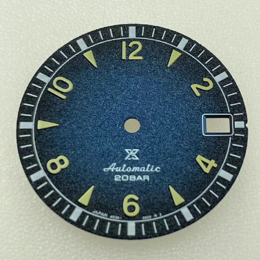 Assista Movimento Acessórios, algarismos arábicos, verde, preto, azul, verde Luminous, NH35, NH36, 28,5 milímetros