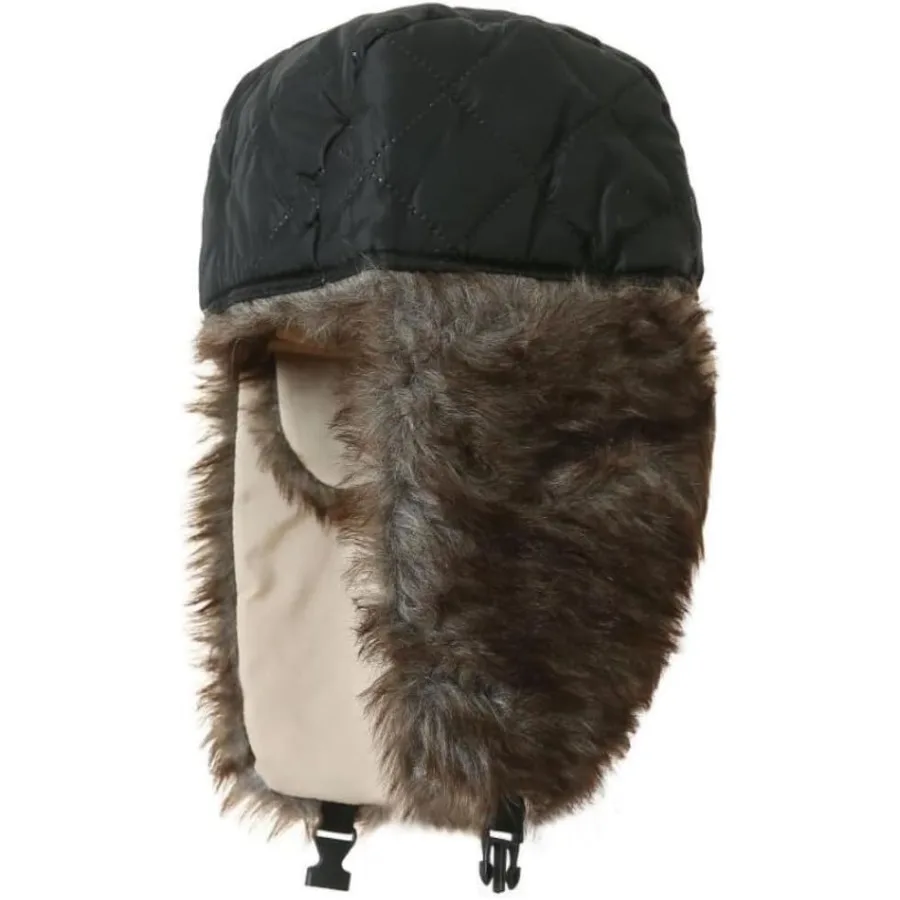 LLmoway الصياد قبعة دافئة فو الفراء قبعة الشتاء مع الأذن اللوحات يندبروف مقاوم للماء قبعات التزلج على الجليد للرجال النساء الطقس البارد