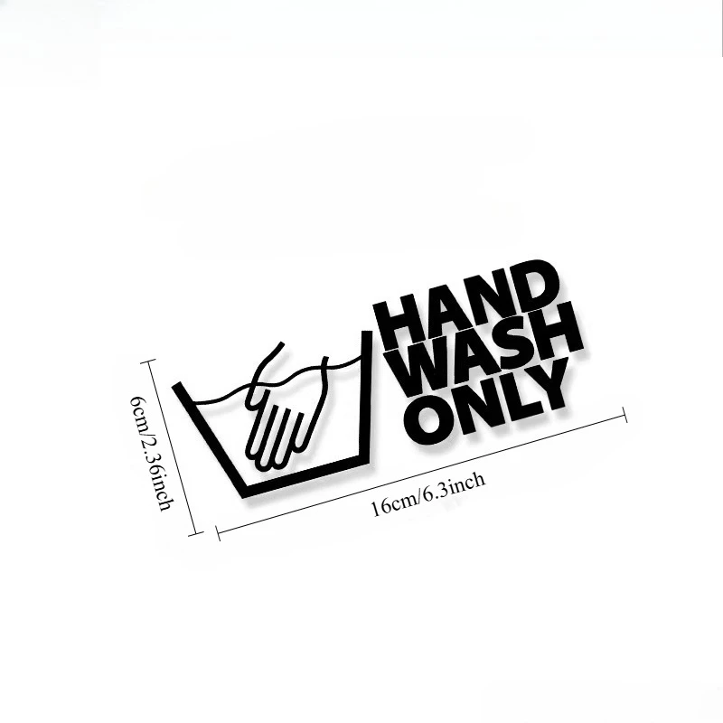 1Pc Hand Wash Only Warning Waterproof Vinyl Decal Car Window Auto Body Logo Reminder Sticker Vehicle Accessories