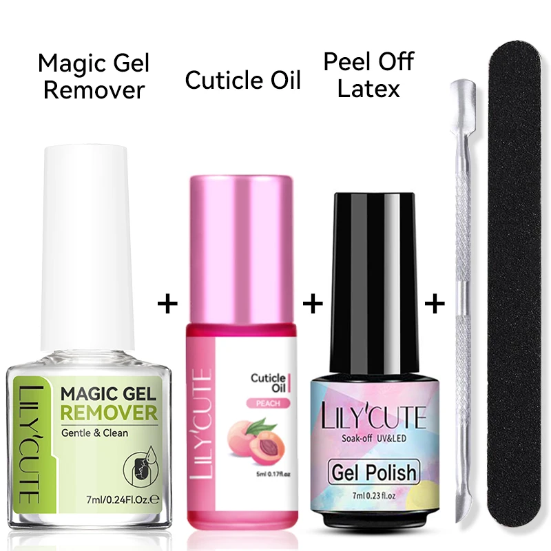 LILYCUTE 2 stks/setNail Gel Polish Remover Schoon UV Losweken Semi Permanente Vernis Nail Art Removal Tools Manicure