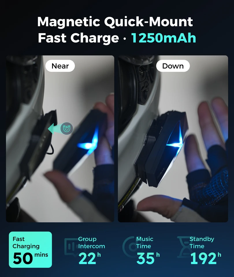 ASMAX F1 ブルートゥースバイクヘッドセット IP67防水 Hi-Fi音質